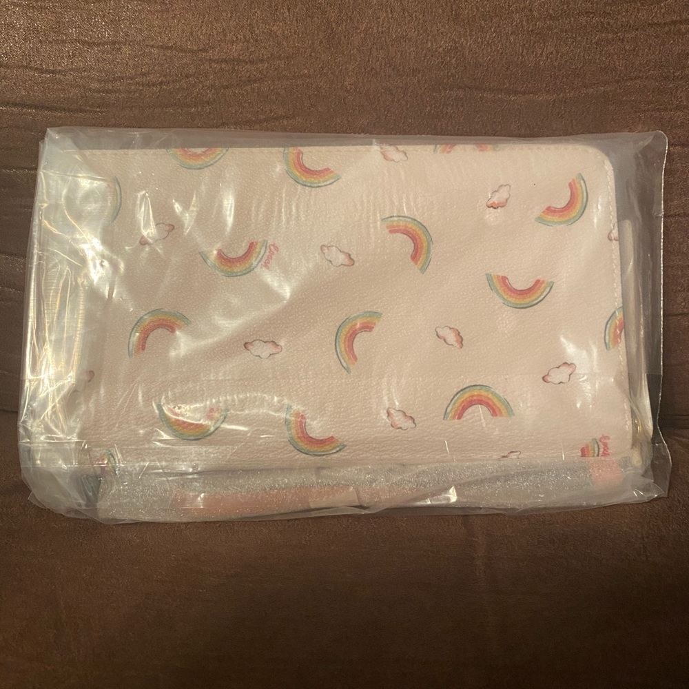 White and Rainbow Coach Wallet/Wristlet
